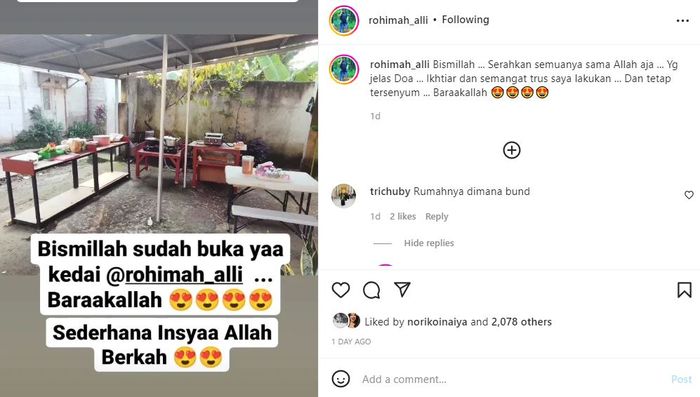 Rohimah buka warung