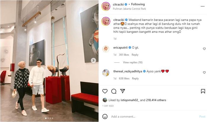 Citra Kirana dan Rezky tunjukkan kemesraan di tengah masalah dengan Wenny Ariani