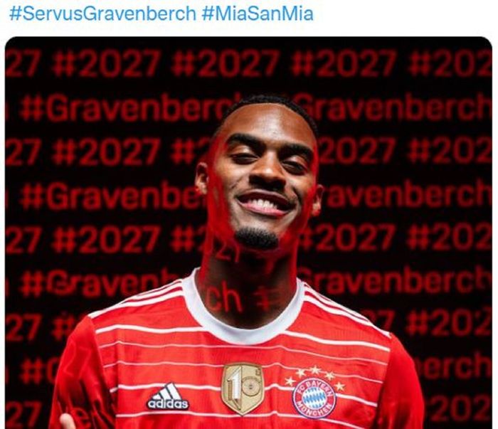 Bayern Muenchen resmi mengumumkan  Ryan Gravenberch sebagai rekrutan terbarunya dari Ajax Amsterdam.