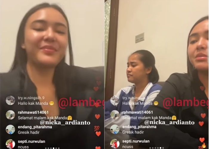 Ekspresi Amanda Manopo saat live di Instagram pribadinya dan menjawab pertanyaan mengenai Arya Saloka stop syuting Ikatan Cinta.
