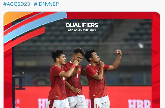 Indonesia lolos ke putaran final Piala Asia 2023 setelah melumat Nepal 7-0, Rabu (15/6/2022) WIB di Kuwait City.