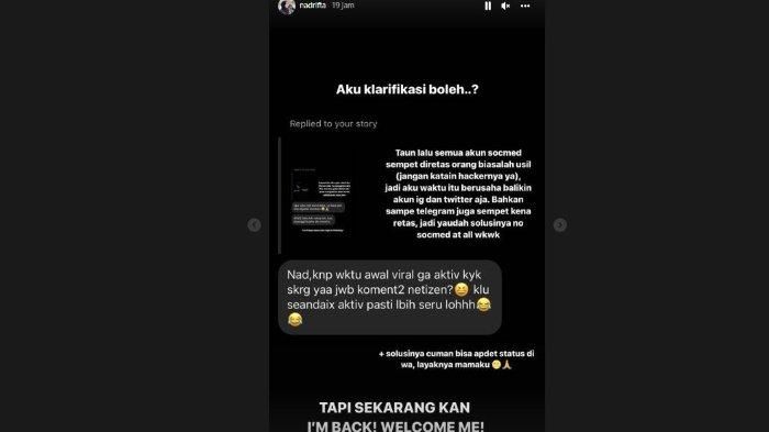 Klarifikasi Nadya Arifta