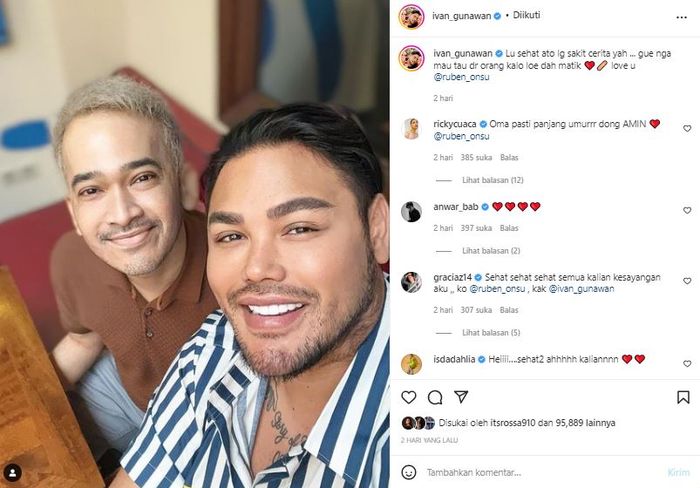 Ivan Gunawan lempar ultimatum pada sahabatnya Ruben Onsu.