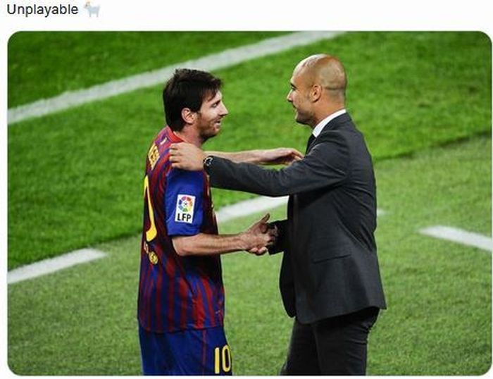 Lionel Messi saat menjadi anak asuh Pep Guardiola.