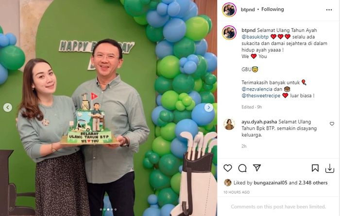 Puput Nastiti Devi rayakan ultah Ahok