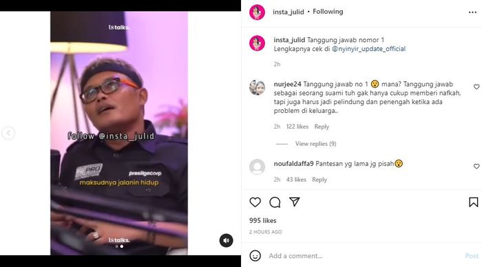 Capture video pernyataan Sule