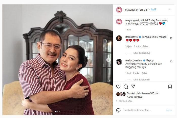 Mayangsari rayakan anniversary pernikahannya yang ke-2 tahun.