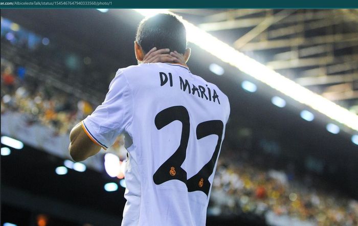 Angel Di Maria sempat mengenakan nomor punggung 22 di Real Madrid.