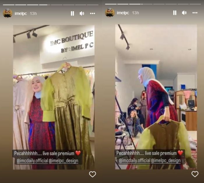 Imel Putri jualan baju