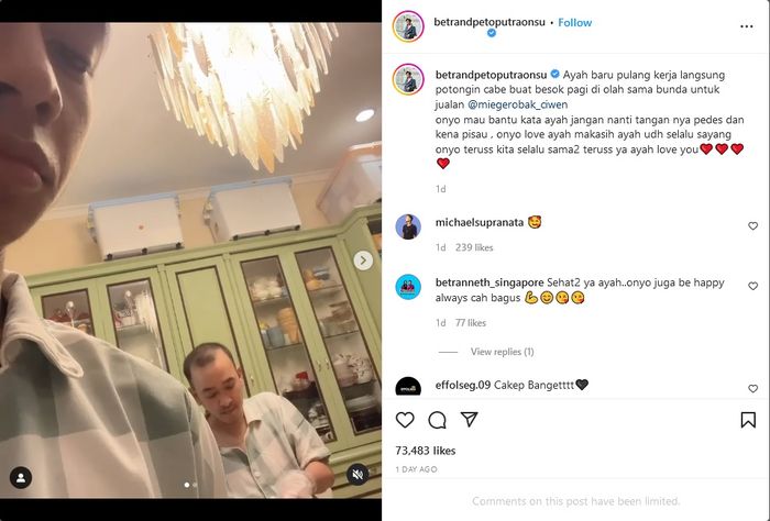 Betrand Peto memamerkan rekaman diam-diam memperlihatkan usaha Ruben Onsu yang keras.