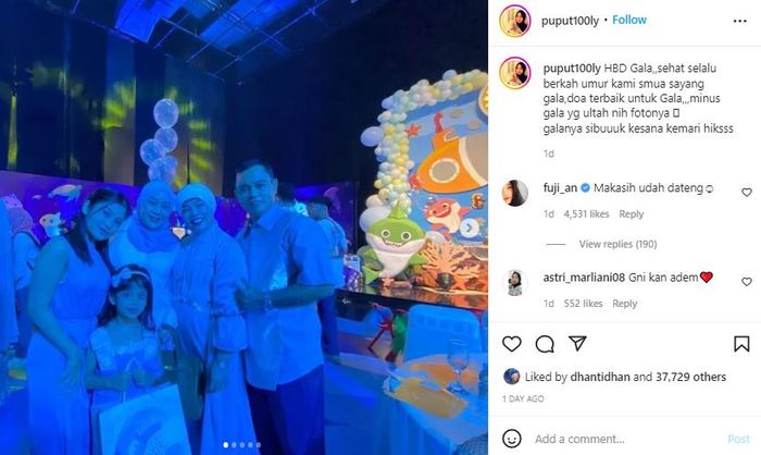 Puput Pujianti hadir di ulang tahun Gala Sky