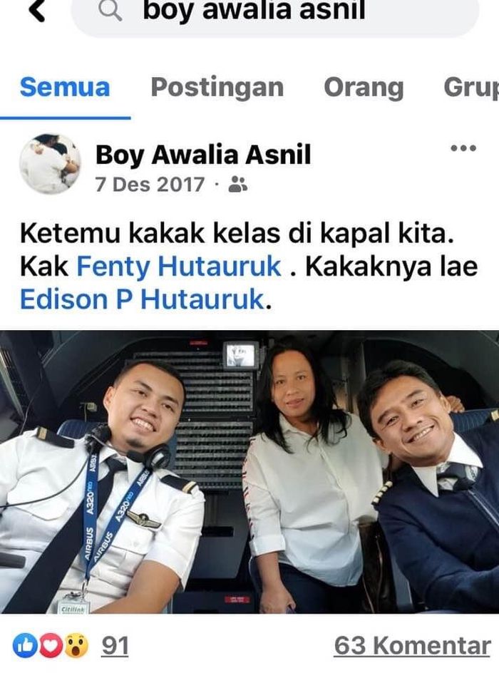 Boy Awalia Asnil pilot Citilink yang meninggal dunia setelah mendarat darurat beri pesan terakhir kepada anak-anaknya. 