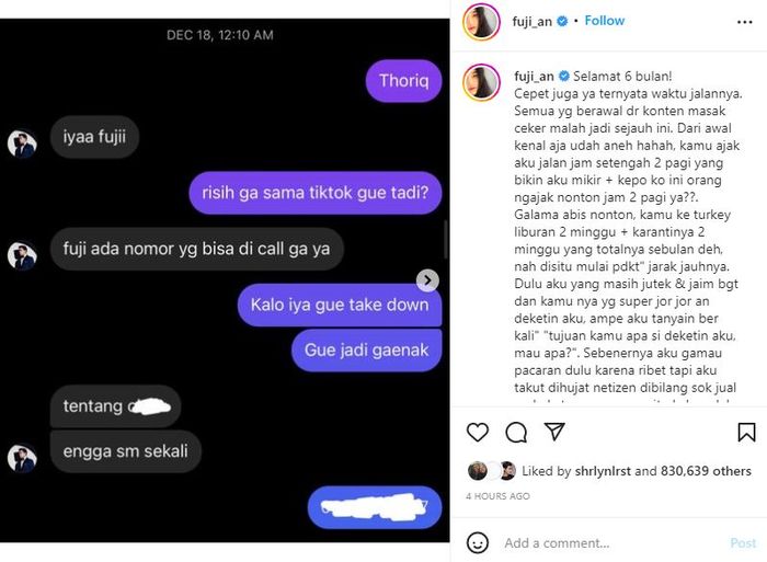 Chat Fuji dan Thariq awal pendekatan