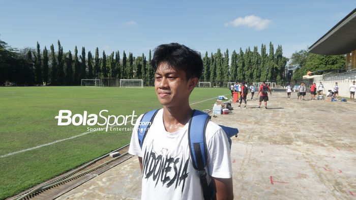 Pemain timnas U-16 Indonesia, Muhammad Kafiatur Rizky saat sesi latihan jelang laga lawan Vietnam di lapangan UNY, Jumat (5/8/2022).