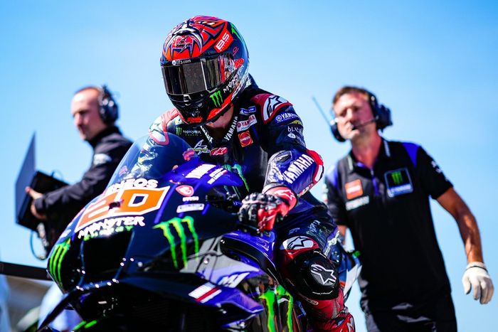 Pembalap Monster Energy Yamaha, Fabio Quartararo pada MotoGP Inggris 2022, Minggu (7/8/2022)