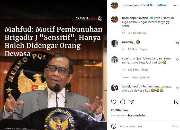 Postingan Hotman Paris