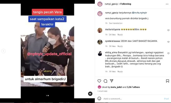 Video Vera Simanjuntak menangis melepas kepergian Brigadir J.