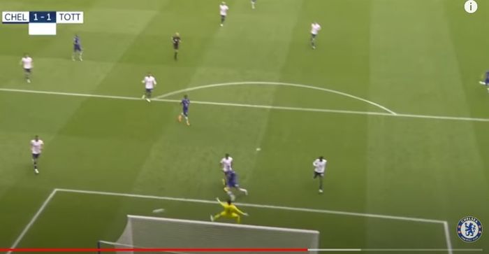 Peluang emas Kai Havertz yang gagal diubah jadi gol dalam duel Chelsea vs Tottenham (14/8/2022).