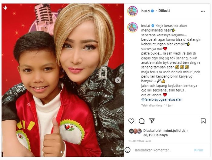 Inul Daratista bersama Farel Prayoga