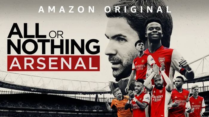 Poster seri dokumenter Arsenal yang berjudul All or Nothing yang tayang di Amazon Prime.
