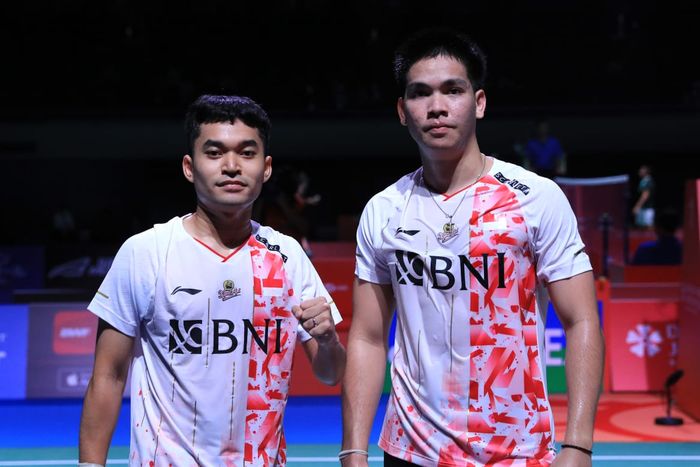 Ganda putra Indonesia, Leo Rolly Carnando/Daniel Marthin, menyelesaikan babak kesatu Japan Open 2022 dengan sebuah kemenangan di Maruzen Intec Arena, Osaka, Jepang, Rabu (31/8/2022). 