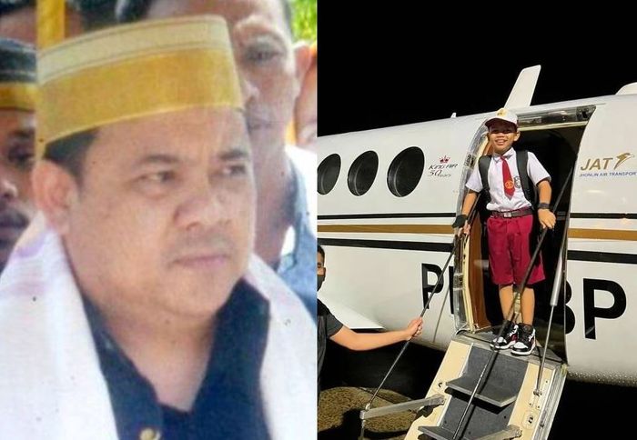 H. Isam, sosok yang berikan tumpangan privat jet untuk Farel Prayoga berangkat sekolah.