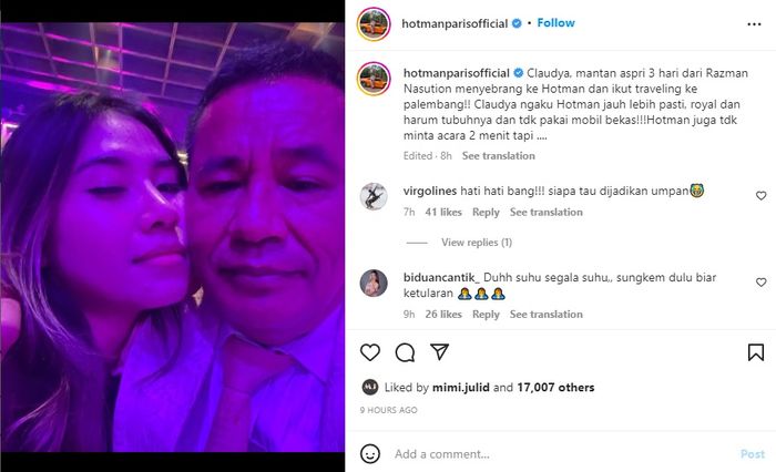 Hotman Paris dan Claudia Senduk 