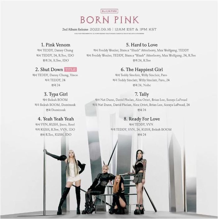 Poster tracklist album BLACKPINK 'BORN PINK'