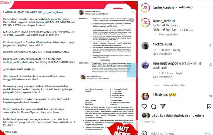 Terkuak isi surat wasiat Ustaz Arifin Ilham yang larang Alvin Faiz jadi pemimpin Yayasan Az Zikra