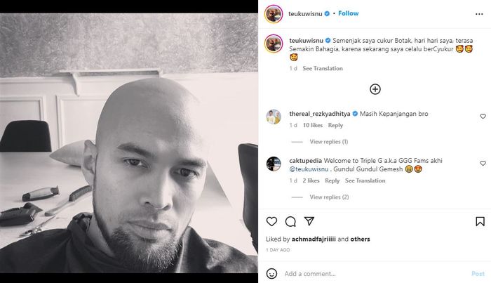 Penampilan baru Teuku Wisnu
