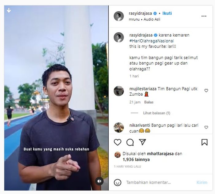 Rasyid Rajasa hobi lari