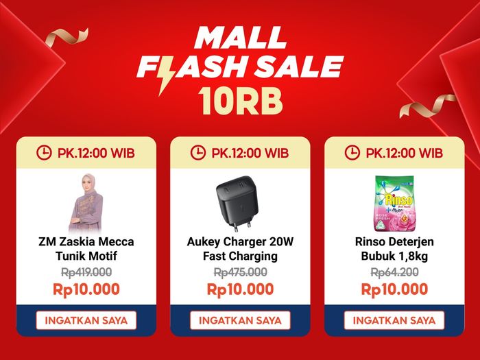 Promo Shopee 10.10 Hari Ini, Belanja Flash Sale Mall Serba Rp10 Ribu