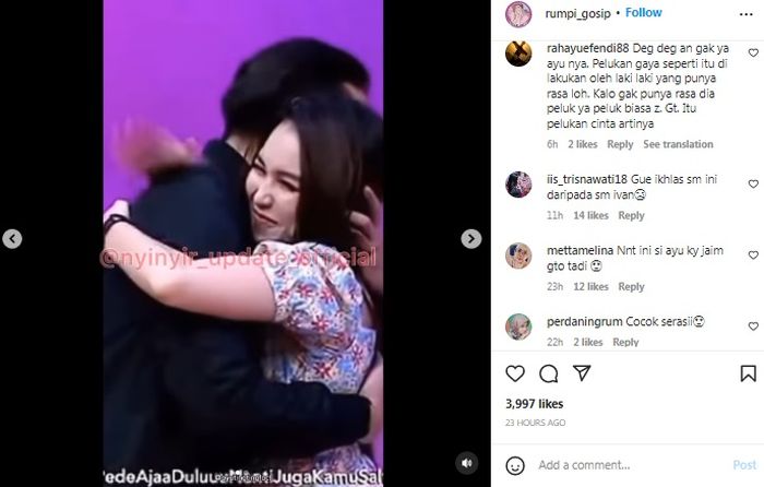 Ayu Ting Ting peluk Wisnu Hardana adik Sara Wijayanto