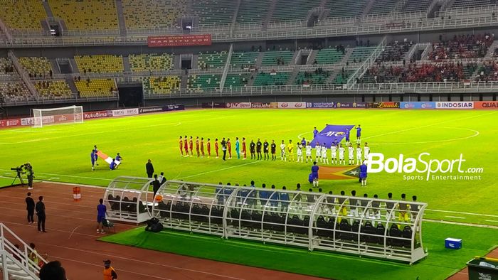 Laga timnas U-19 Indonesia Vs Timor Leste di grup F Kualifikasi Piala Asia U-20 2023 di Stadion Gelora Bung Tomo, Surabaya, Rabu (14/9/2022).
