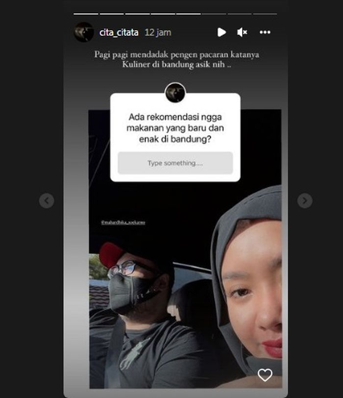 Story unggahan Cita Citata usai dikabarkan menikah dengan Didi Mahardika.