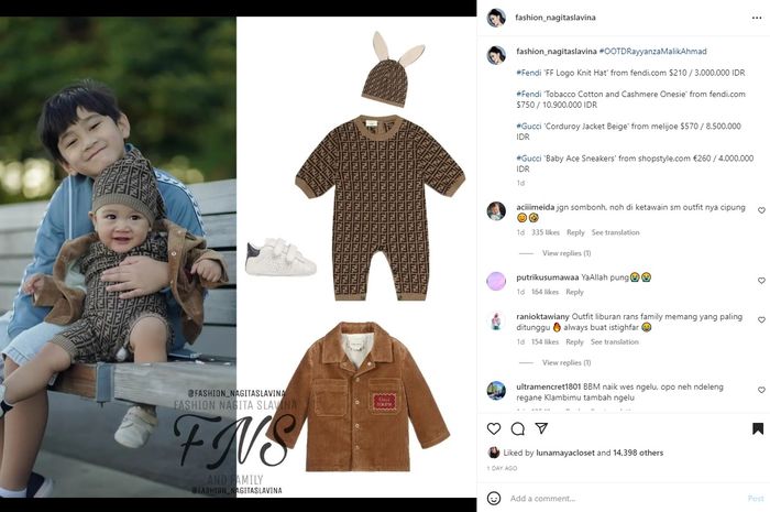 Outfit Rayyanza jadi sorotan netizen