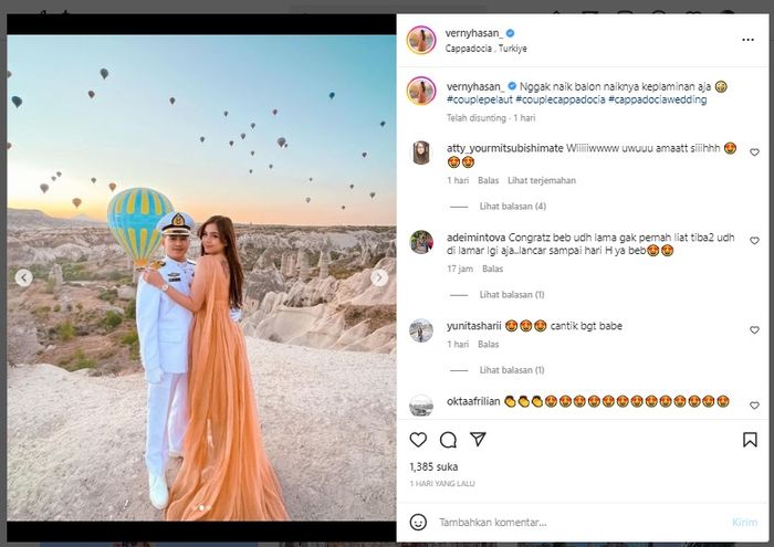 DJ Verny hasan dan kekasihnya lakukan prewedding di Cappadocia.