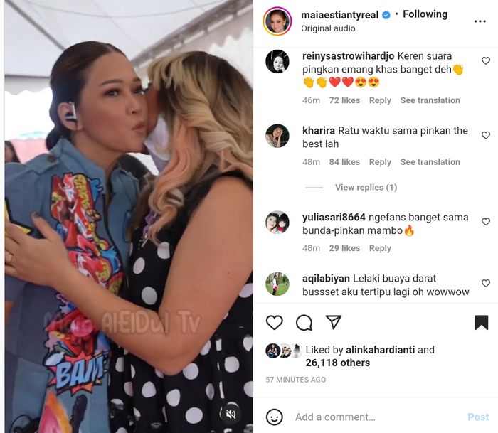 Pertemuan Maia Estianty dan Pinkan Mambo 