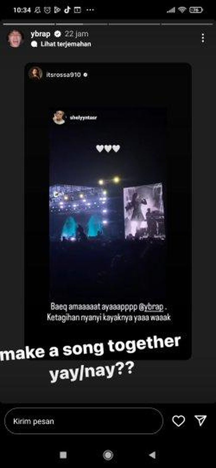 Reza Arap mengunggah foto Rossa