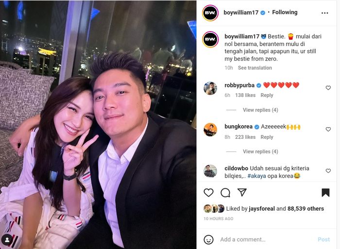 Boy William rangkul Ayu Ting Ting 