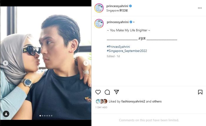 Syahrini saat bersama Reino Barack