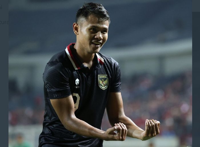 Dimas Drajad mencetak gol penentu kemenangan Timnas Indonesia 3-2 atas Curacao dalam FIFA Matchday di Stadion Gelora Bandung Lautan Api, Kota Bandung,  Sabtu (24/9/2022) malam WIB.