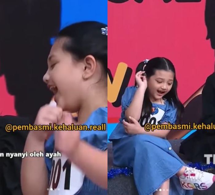 Gaya Arsy saat tirukan Anang Hermansyah