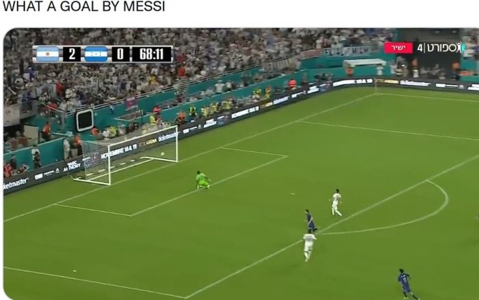 Gol indah Lionel Messi ke gawang Honduras dalam uji coba di Florida, Sabtu (24/9/2022).