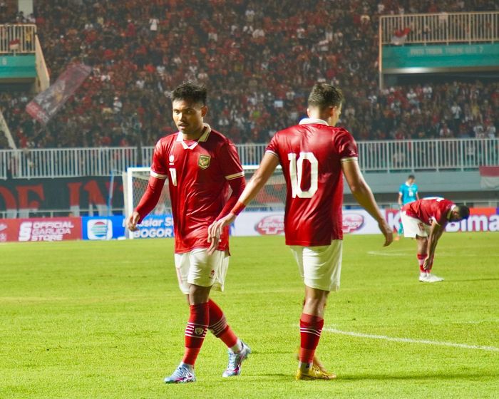 Penampilan Saddil Ramdani dalam laga FIFA Matchday antara Timnas Indonesia vs Curacao, Selasa (27/9/2022) di Stadion Pakansari.