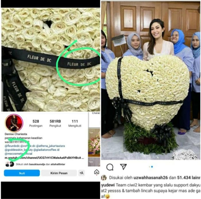 Bunga yang dikirim untuk Ayu Dewi