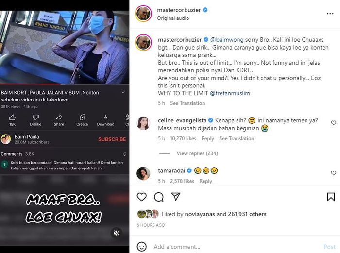Deddy Corbuzier emosi lihat konten prank Baim Wong