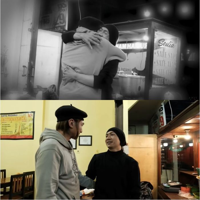 Momen pertemuan Anji dengan Rofi tukang sate di Jogja yang mirip dengannya.