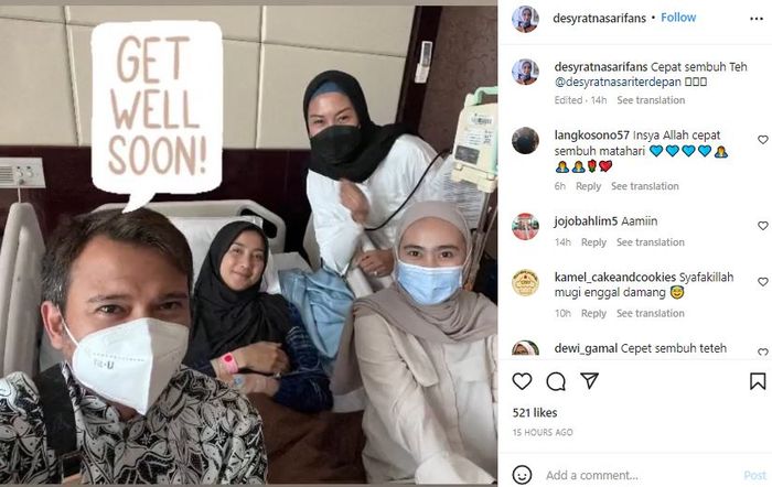 Desy Ratnasari Kini Terbaring Lemah di Rumah Sakit, Para Penggemar
