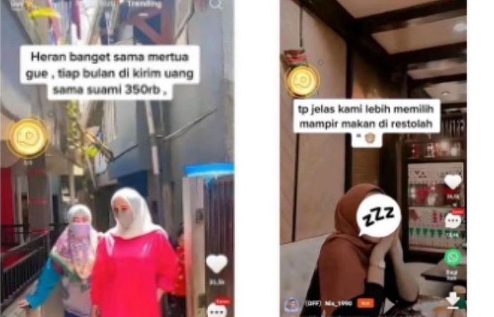 Seorang wanita keluhkan hidangan yang disajikan mertua setelah diberi uang Rp 350 ribu oleh suaminya 